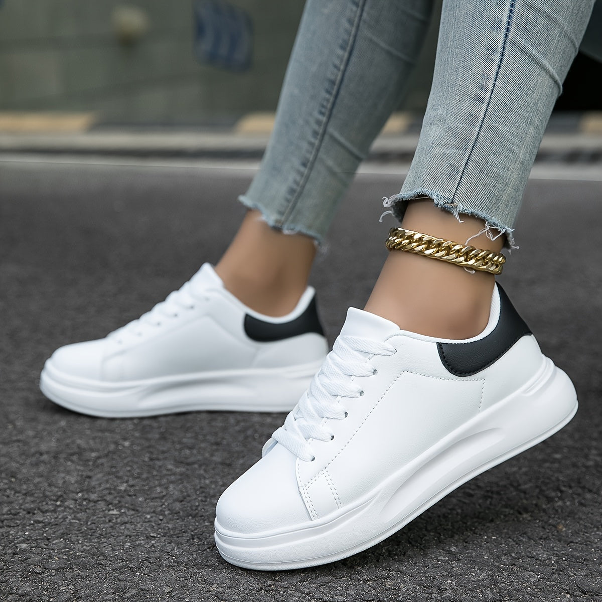 Saubere weiße sneaker für Damen, weiß