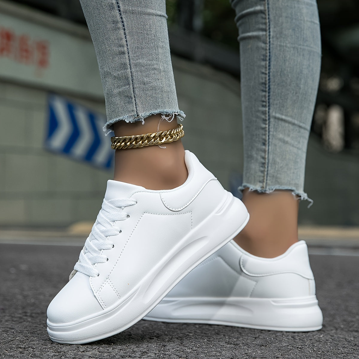 Saubere weiße sneaker für Damen, weiß