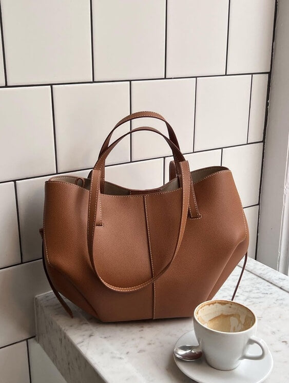 Vintage Tote Bag Damen: Geräumig, Umhängetasche, Leder