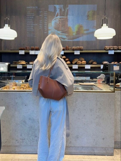 Vintage Tote Bag Damen: Geräumig, Umhängetasche, Leder