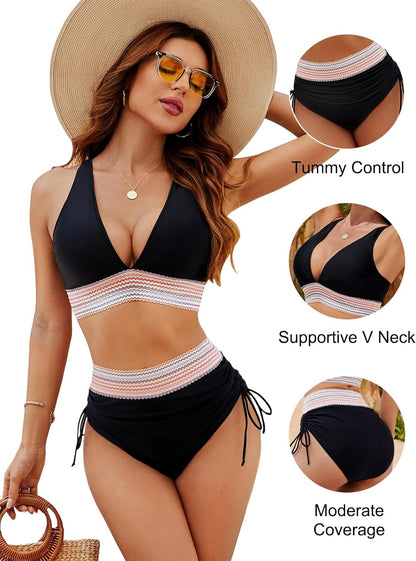 Bikini mit Bauchweg-Effekt & Push-up: Hochwertiger Badeanzug