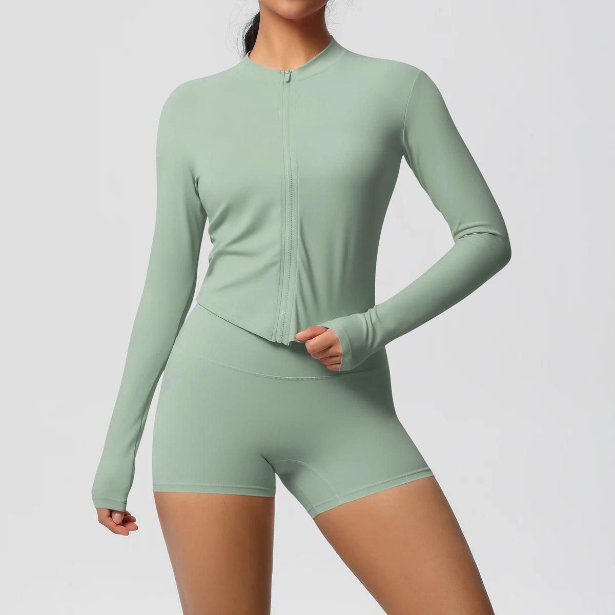 Yoga-Sets, Sport, Fitness, Hüftheben, enge Reißverschlussjacke, Yoga-Anzug, Lauftraining, Gym, Shorts, Trainingsanzüge für Damen, Sportanzüge