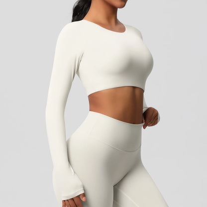 Damen Langarm Yoga-Shirt - Atmungsaktiv & Hochelastisch