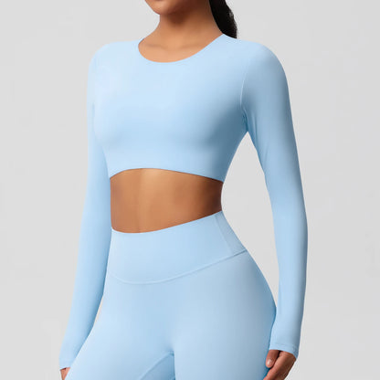 Damen Langarm Yoga-Shirt - Atmungsaktiv & Hochelastisch