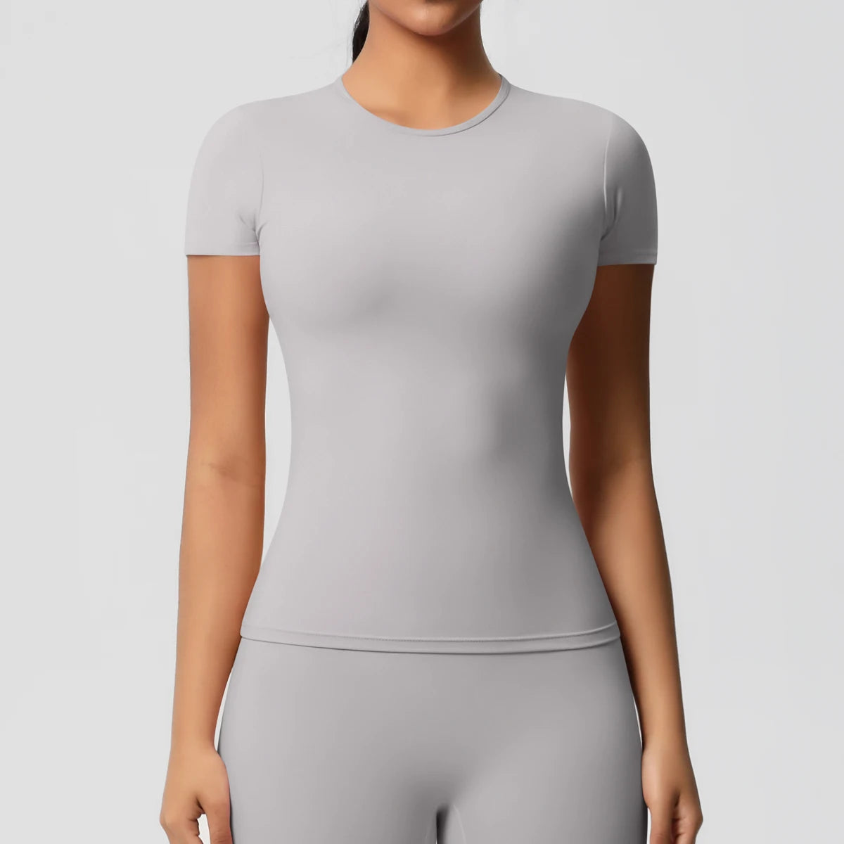 Frauen Laufen Sport T-shirt Sommer Kurzarm Rundhals Atmungsaktive Dehnbare GYM Yoga Slim Fitness Aktive Top