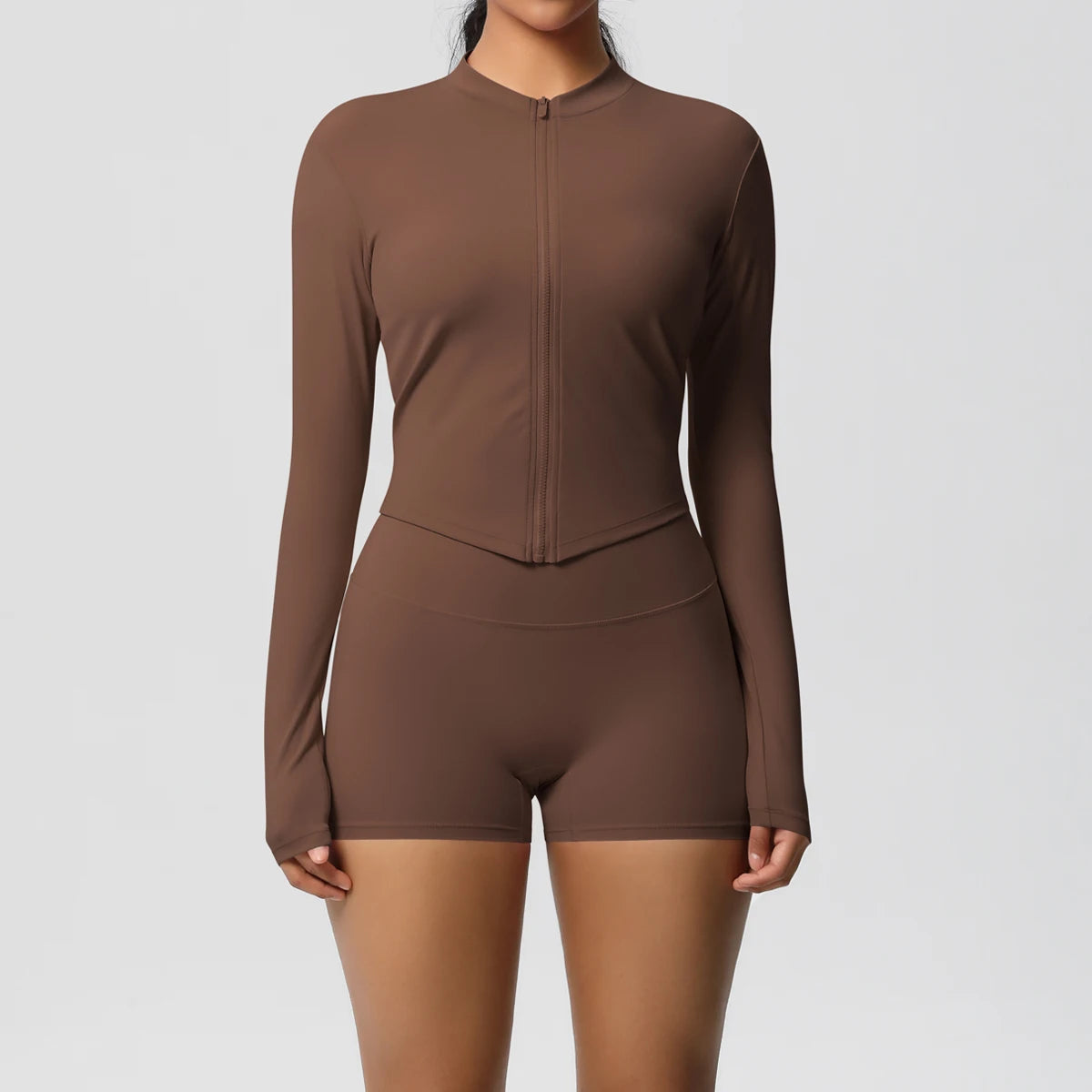 Yoga-Sets, Sport, Fitness, Hüftheben, enge Reißverschlussjacke, Yoga-Anzug, Lauftraining, Gym, Shorts, Trainingsanzüge für Damen, Sportanzüge