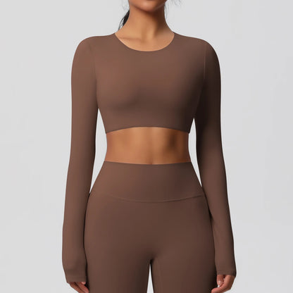 Damen Langarm Yoga-Shirt - Atmungsaktiv & Hochelastisch