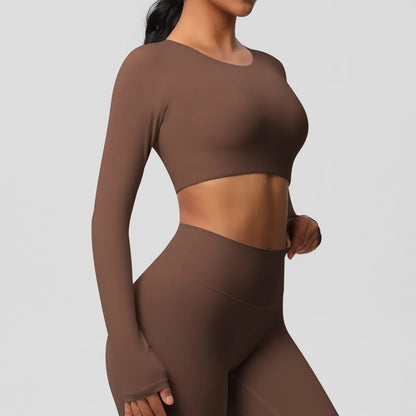 Damen Langarm Yoga-Shirt - Atmungsaktiv & Hochelastisch