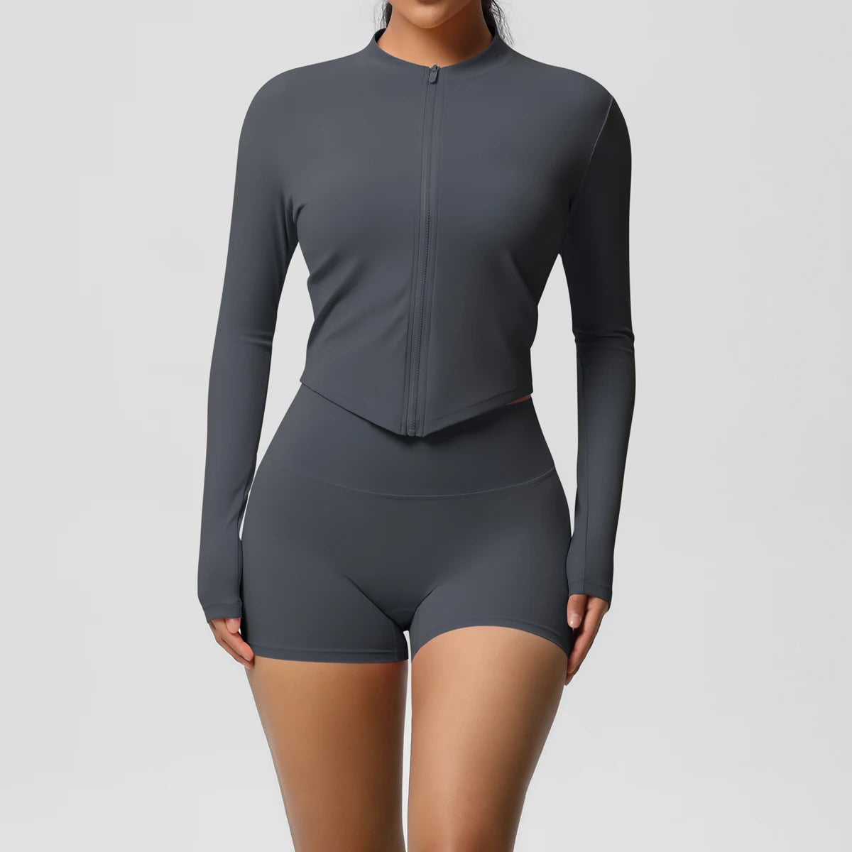 Yoga-Sets, Sport, Fitness, Hüftheben, enge Reißverschlussjacke, Yoga-Anzug, Lauftraining, Gym, Shorts, Trainingsanzüge für Damen, Sportanzüge
