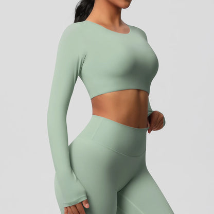 Damen Langarm Yoga-Shirt - Atmungsaktiv & Hochelastisch