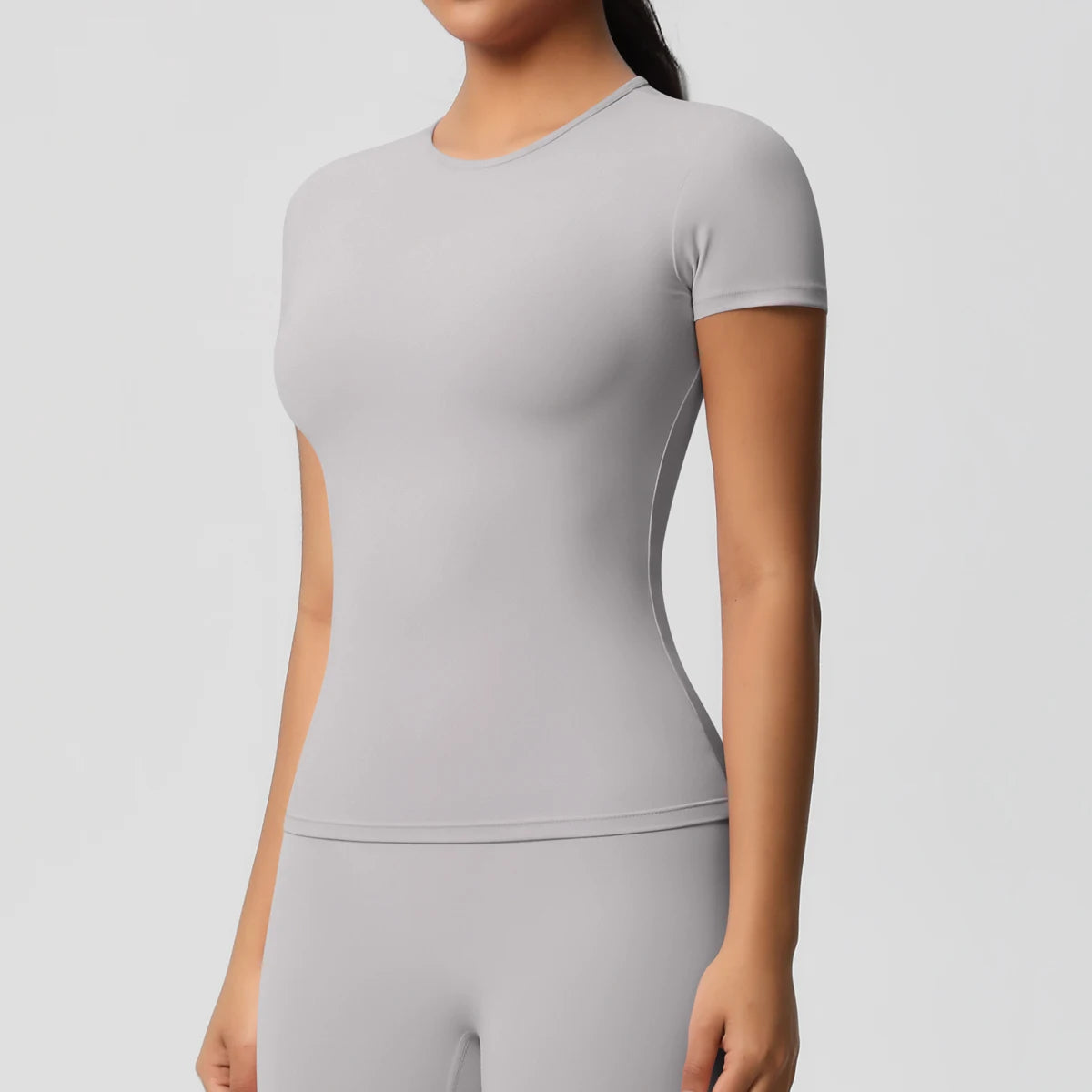 Frauen Laufen Sport T-shirt Sommer Kurzarm Rundhals Atmungsaktive Dehnbare GYM Yoga Slim Fitness Aktive Top