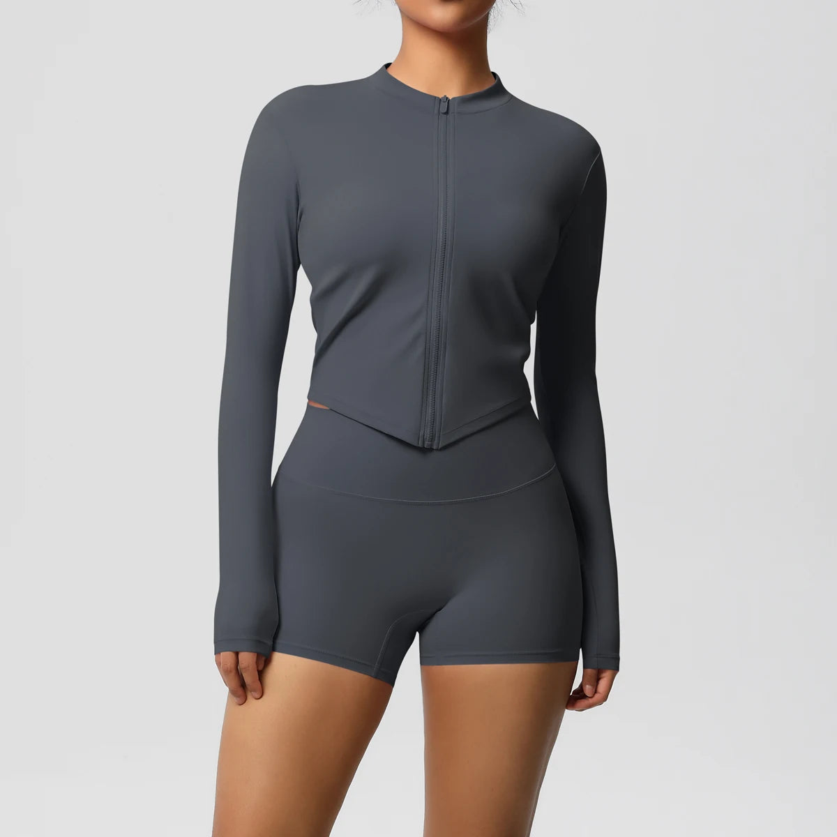 Yoga-Sets, Sport, Fitness, Hüftheben, enge Reißverschlussjacke, Yoga-Anzug, Lauftraining, Gym, Shorts, Trainingsanzüge für Damen, Sportanzüge