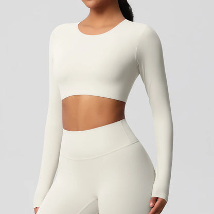 Damen Langarm Yoga-Shirt - Atmungsaktiv & Hochelastisch