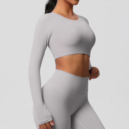 Damen Langarm Yoga-Shirt - Atmungsaktiv & Hochelastisch