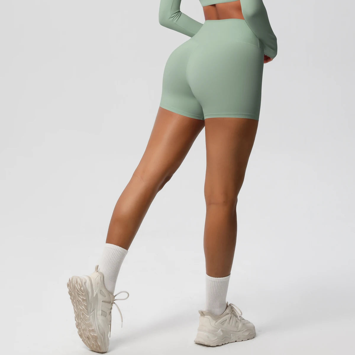 Damen Yoga-Shorts Hohe Taille Bauchkontrolle