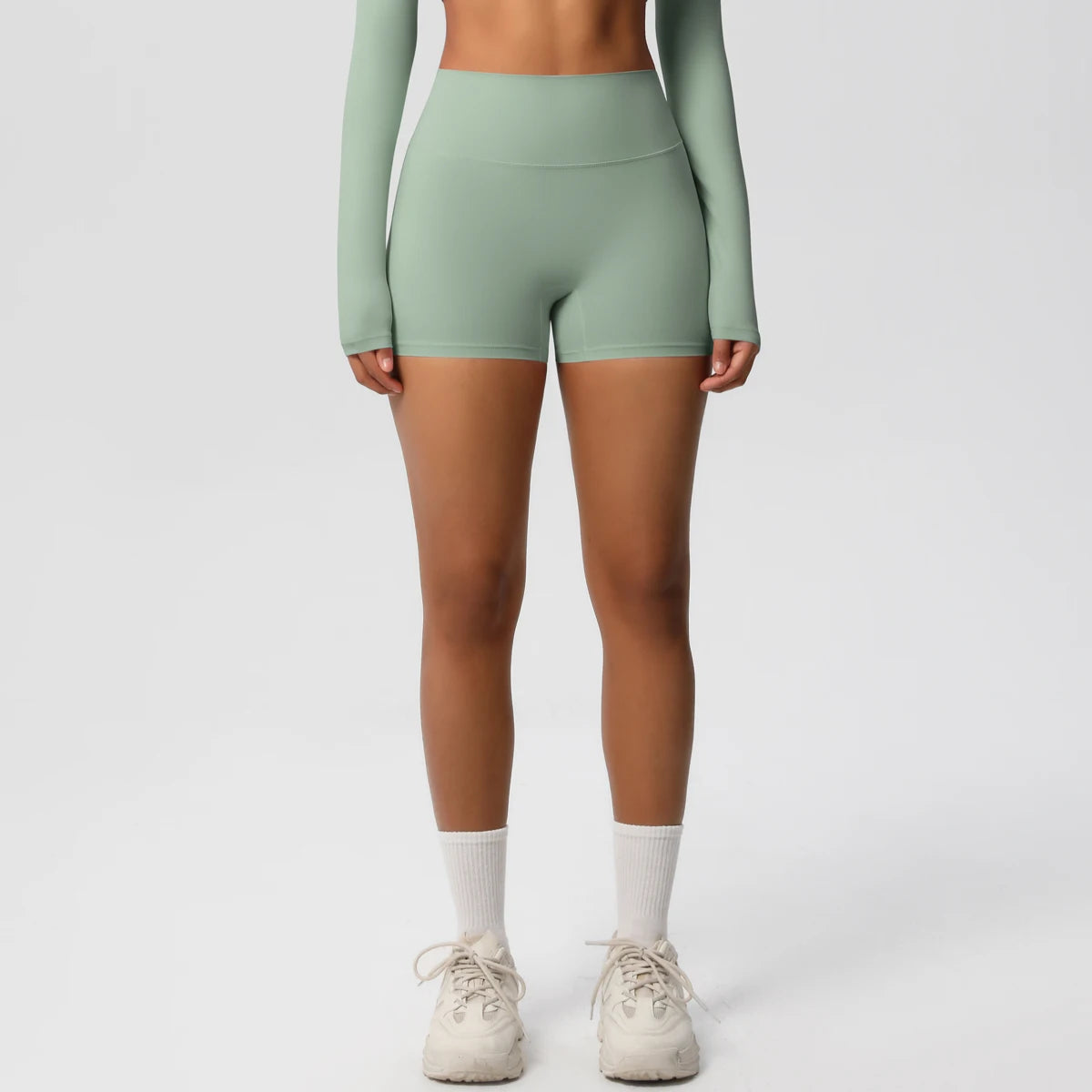 Damen Yoga-Shorts Hohe Taille Bauchkontrolle