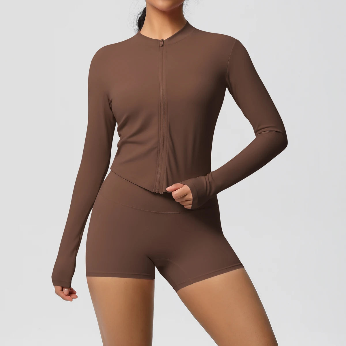 Yoga-Sets, Sport, Fitness, Hüftheben, enge Reißverschlussjacke, Yoga-Anzug, Lauftraining, Gym, Shorts, Trainingsanzüge für Damen, Sportanzüge