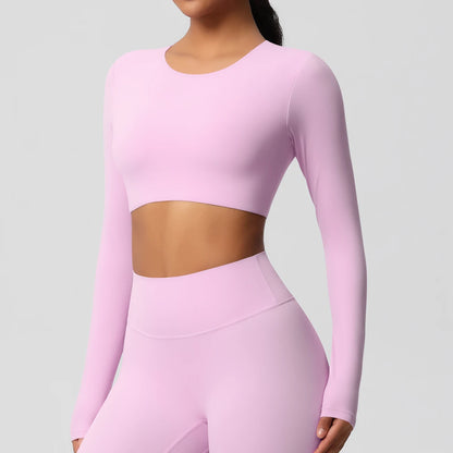 Damen Langarm Yoga-Shirt - Atmungsaktiv & Hochelastisch