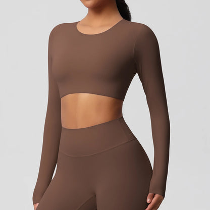 Damen Langarm Yoga-Shirt - Atmungsaktiv & Hochelastisch