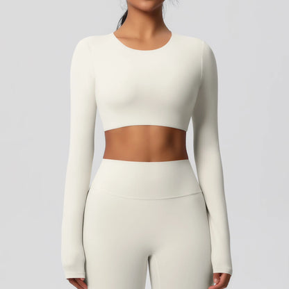 Damen Langarm Yoga-Shirt - Atmungsaktiv & Hochelastisch