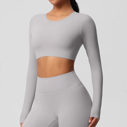 Damen Langarm Yoga-Shirt - Atmungsaktiv & Hochelastisch