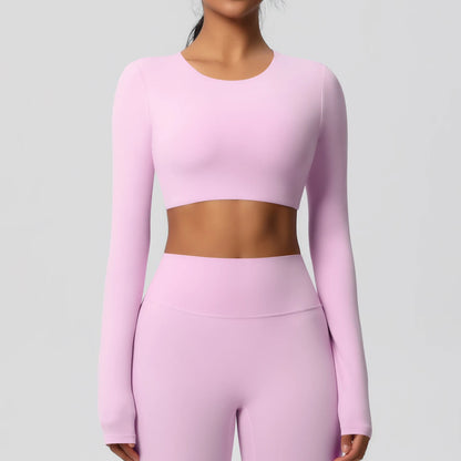 Damen Langarm Yoga-Shirt - Atmungsaktiv & Hochelastisch
