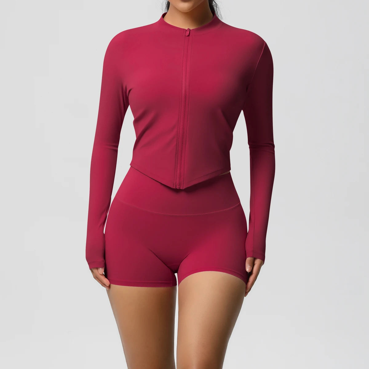 Yoga-Sets, Sport, Fitness, Hüftheben, enge Reißverschlussjacke, Yoga-Anzug, Lauftraining, Gym, Shorts, Trainingsanzüge für Damen, Sportanzüge