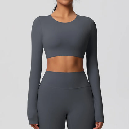 Damen Langarm Yoga-Shirt - Atmungsaktiv & Hochelastisch