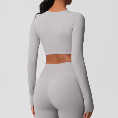 Damen Langarm Yoga-Shirt - Atmungsaktiv & Hochelastisch