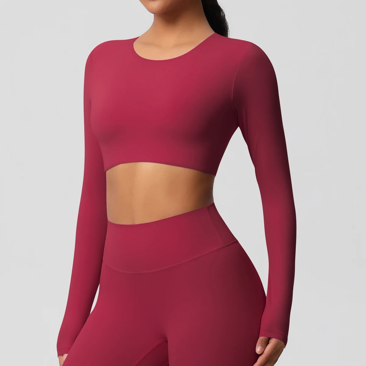 Damen Langarm Yoga-Shirt - Atmungsaktiv & Hochelastisch