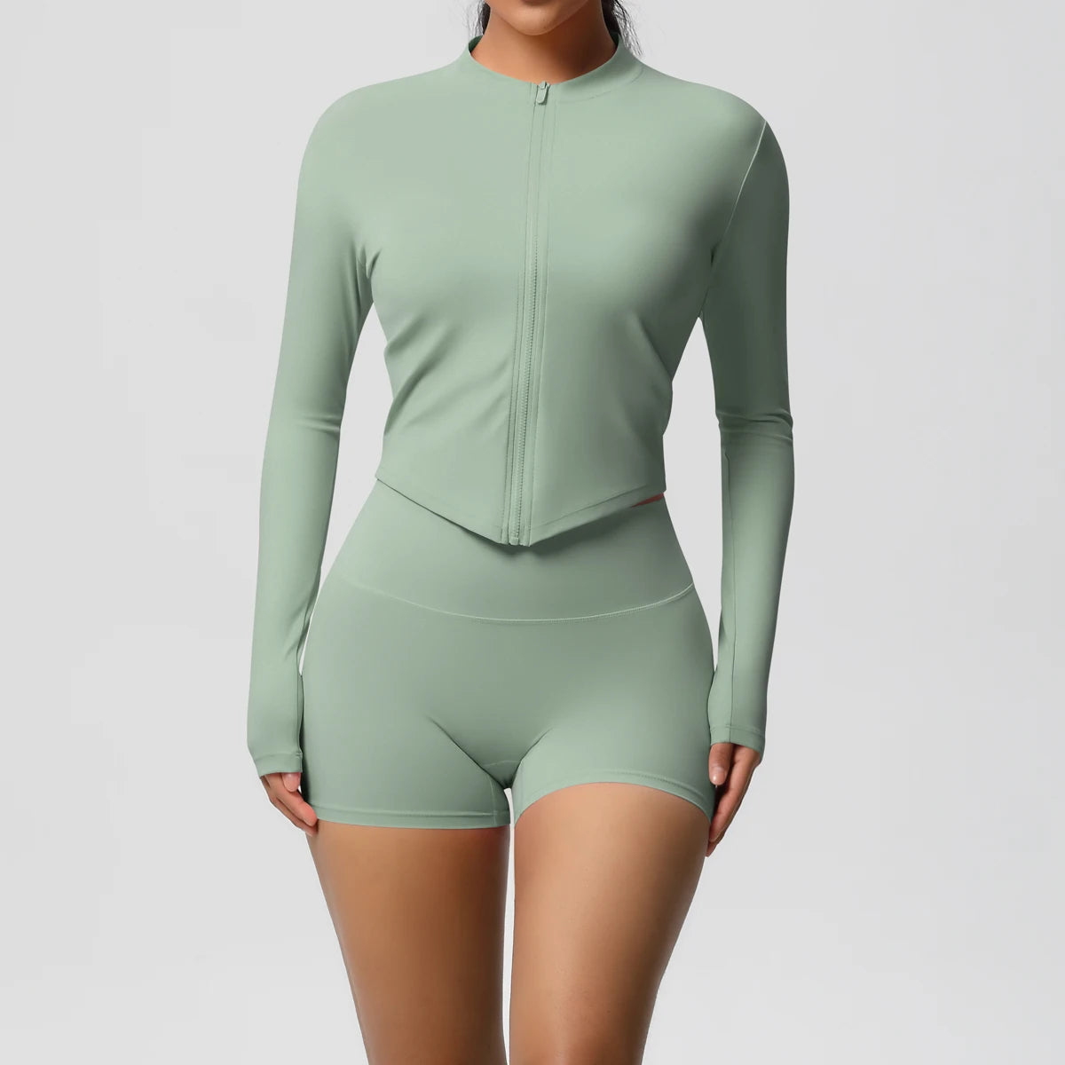 Yoga-Sets, Sport, Fitness, Hüftheben, enge Reißverschlussjacke, Yoga-Anzug, Lauftraining, Gym, Shorts, Trainingsanzüge für Damen, Sportanzüge