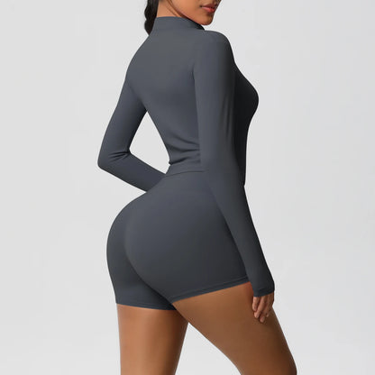 Yoga-Sets, Sport, Fitness, Hüftheben, enge Reißverschlussjacke, Yoga-Anzug, Lauftraining, Gym, Shorts, Trainingsanzüge für Damen, Sportanzüge