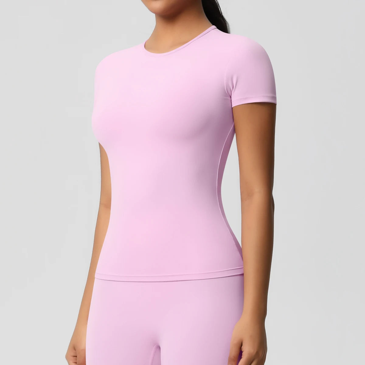 Frauen Laufen Sport T-shirt Sommer Kurzarm Rundhals Atmungsaktive Dehnbare GYM Yoga Slim Fitness Aktive Top