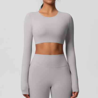 Damen Langarm Yoga-Shirt - Atmungsaktiv & Hochelastisch