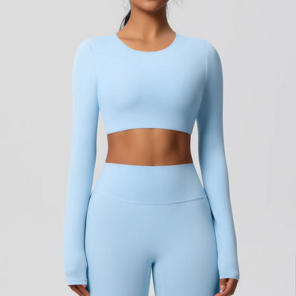 Damen Langarm Yoga-Shirt - Atmungsaktiv & Hochelastisch