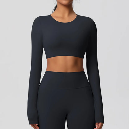 Damen Langarm Yoga-Shirt - Atmungsaktiv & Hochelastisch