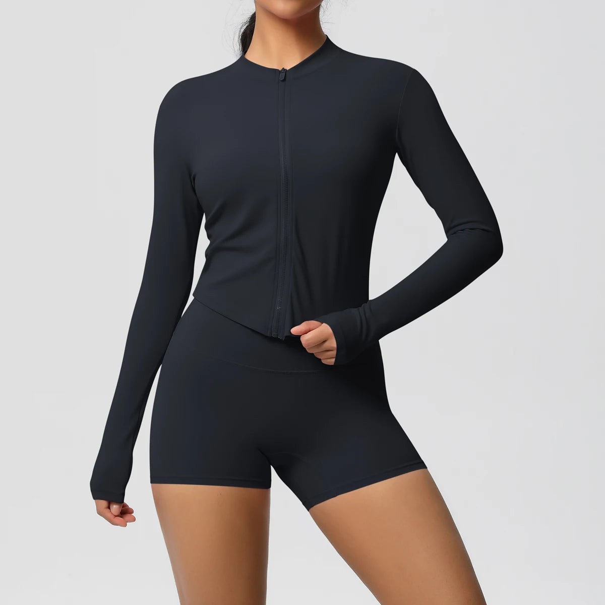 Yoga-Sets, Sport, Fitness, Hüftheben, enge Reißverschlussjacke, Yoga-Anzug, Lauftraining, Gym, Shorts, Trainingsanzüge für Damen, Sportanzüge