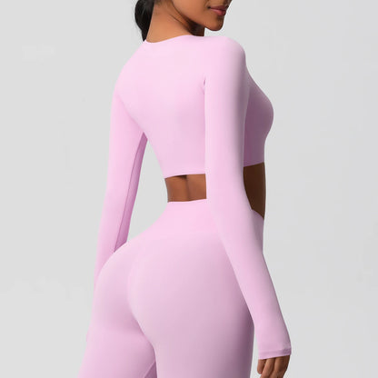 Damen Langarm Yoga-Shirt - Atmungsaktiv & Hochelastisch