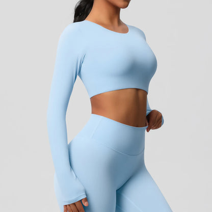 Damen Langarm Yoga-Shirt - Atmungsaktiv & Hochelastisch