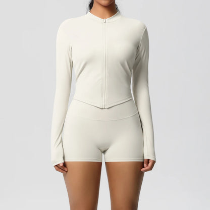 Yoga-Sets, Sport, Fitness, Hüftheben, enge Reißverschlussjacke, Yoga-Anzug, Lauftraining, Gym, Shorts, Trainingsanzüge für Damen, Sportanzüge