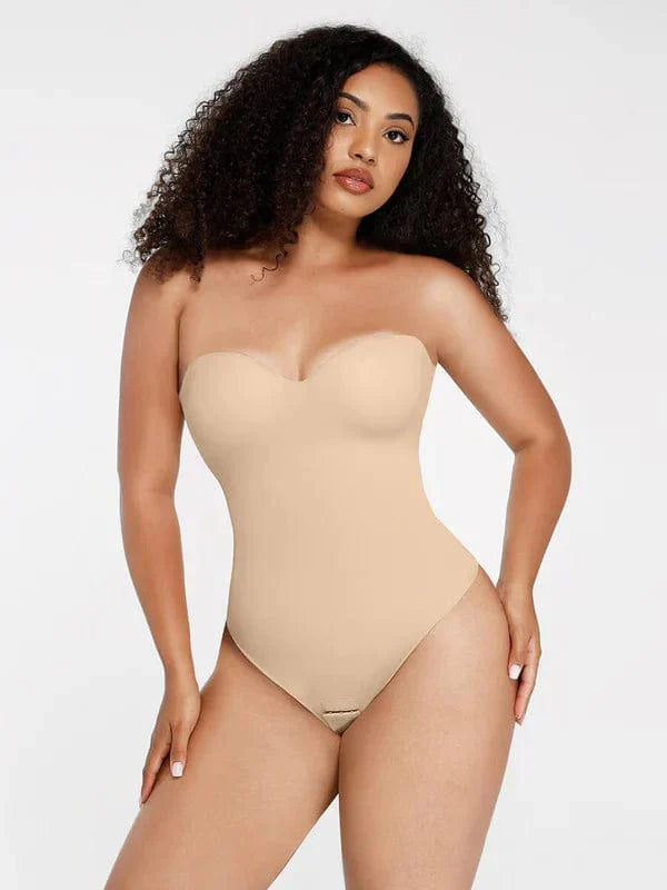 Trägerloser Unterwired Einteiler Bauchkontrolle Bodysuit Shapewear