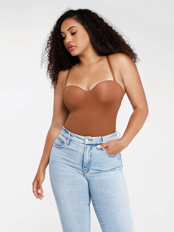 Trägerloser Unterwired Einteiler Bauchkontrolle Bodysuit Shapewear