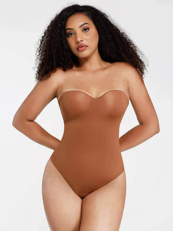 Trägerloser Unterwired Einteiler Bauchkontrolle Bodysuit Shapewear